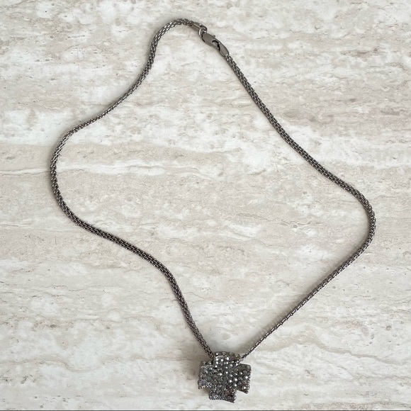 Gunmetal Cross With Rhinestones (costume jewerly) - Picture 2 of 4